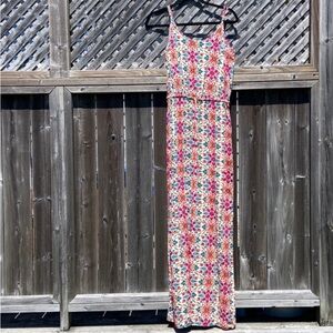 GAP Colorful Floral Spaghetti Strap Maxi Dress